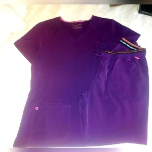 Heartsoul plum purple scrubs size XL like new